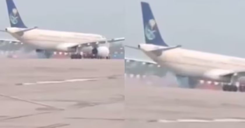 സൗദി എയർലൈൻസ് വിമാനത്തിന്റെ ചക്രത്തിൽ തീ; യാത്രക്കാരെ ഒഴിപ്പിച്ചു